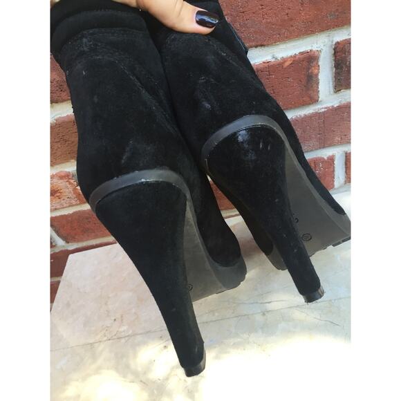 ROSEGOLD ShopBop Black Suede Ankle Boots Booties 40 9 CLASSIC - Picture 5 of 9